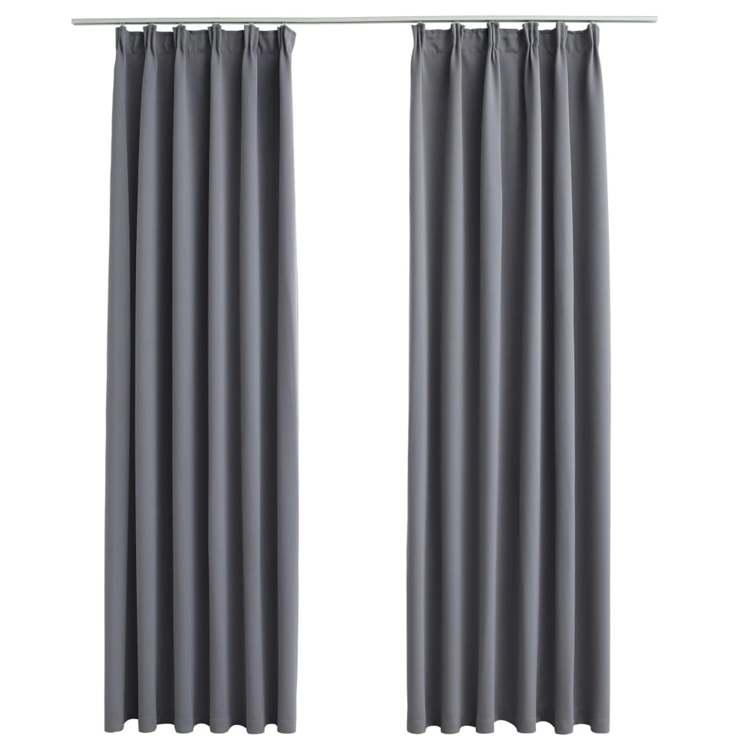 vidaXL Verdunkelungsvorhänge mit Haken 2 Stk Grau 140x225cm vidaXL Verdunkelungsvorhänge mit Haken 2 Stk Grau 140x225cm von VIDAXL