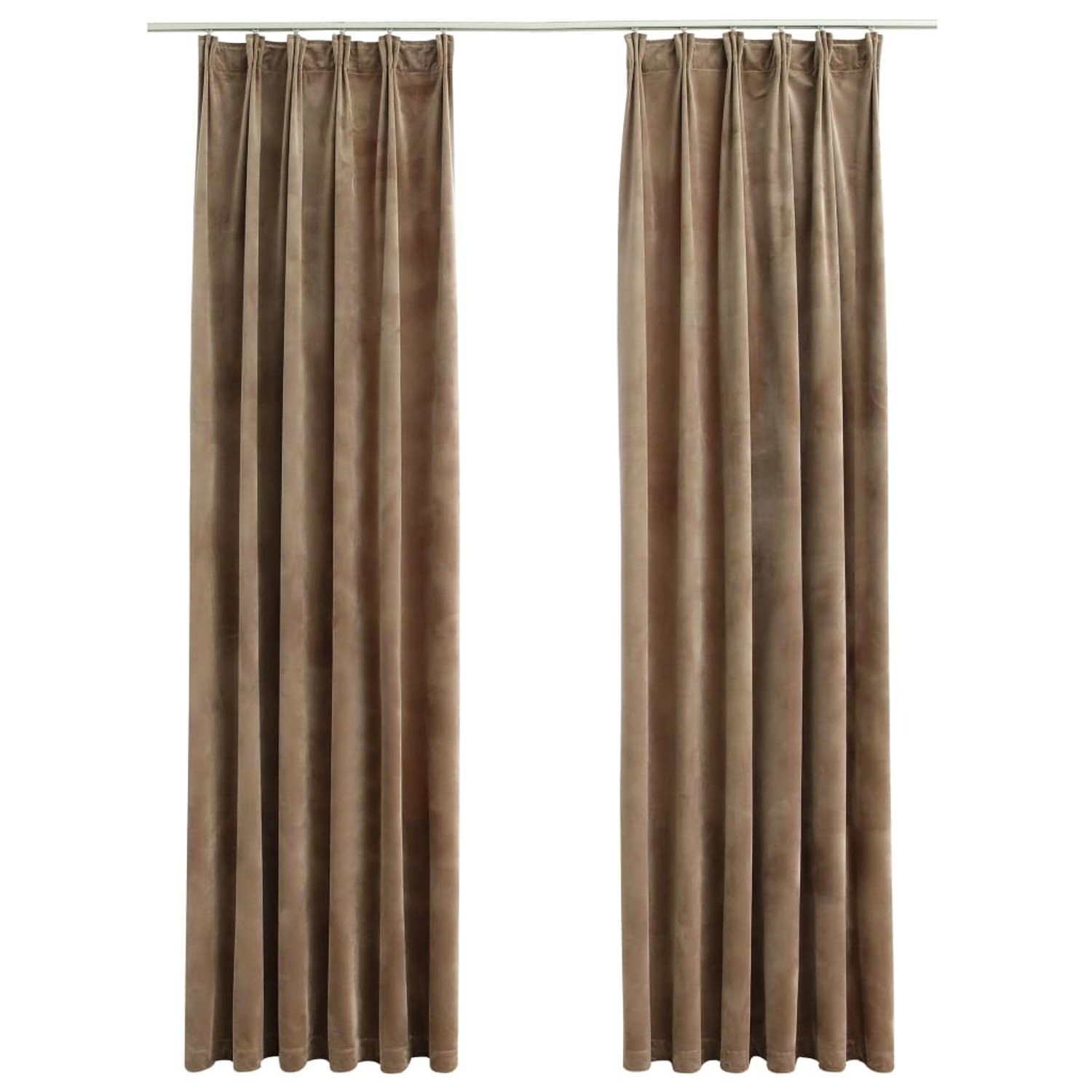 vidaXL Verdunkelungsvorhänge mit Haken 2 Stk Samt Beige 140x225 cm vidaXL Verdunkelungsvorhänge mit Haken 2 Stk Samt Beige 140x225 cm von VIDAXL