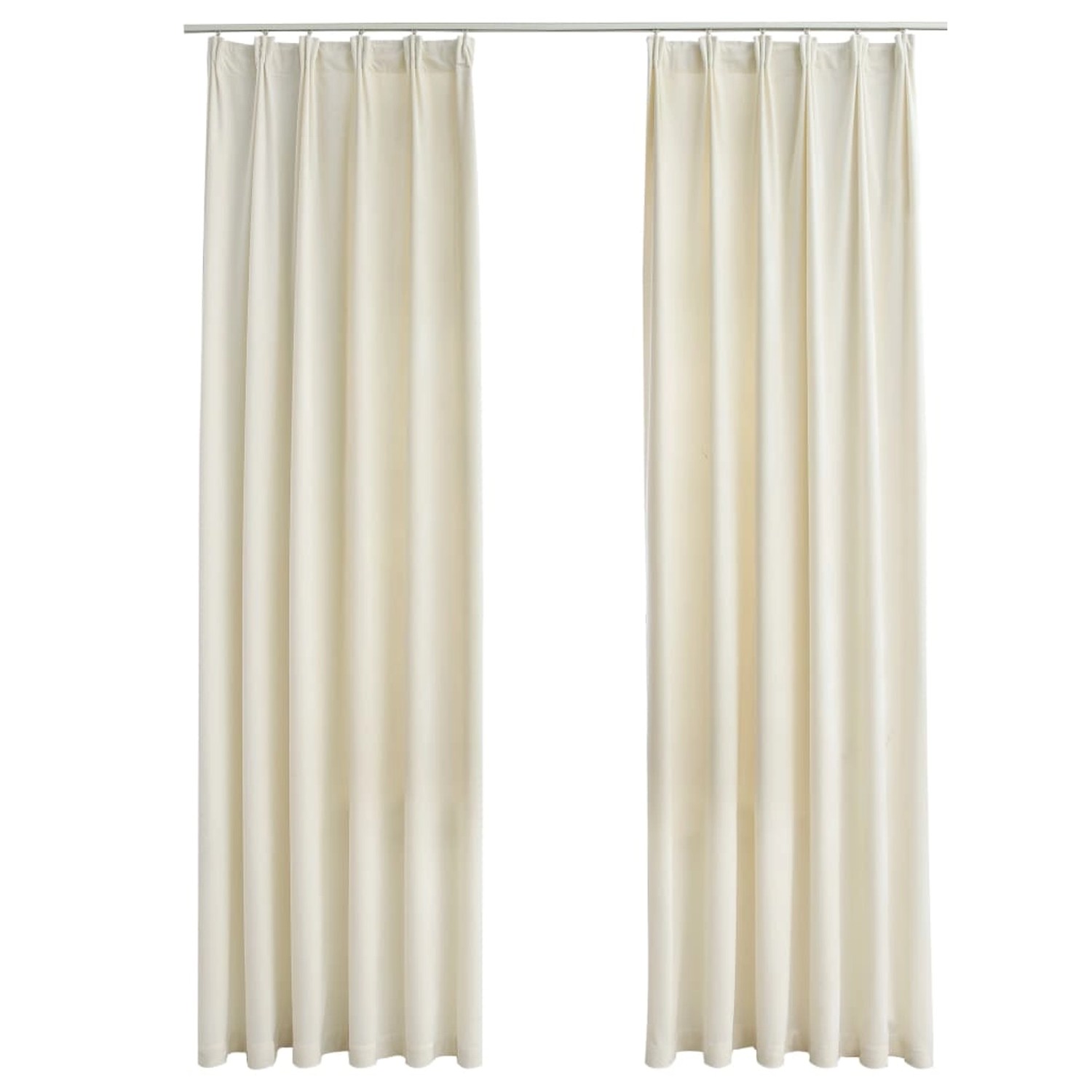 vidaXL Verdunkelungsvorhänge mit Haken 2 Stk Samt Creme 140x175cm vidaXL Verdunkelungsvorhänge mit Haken 2 Stk Samt Creme 140x175cm von VIDAXL