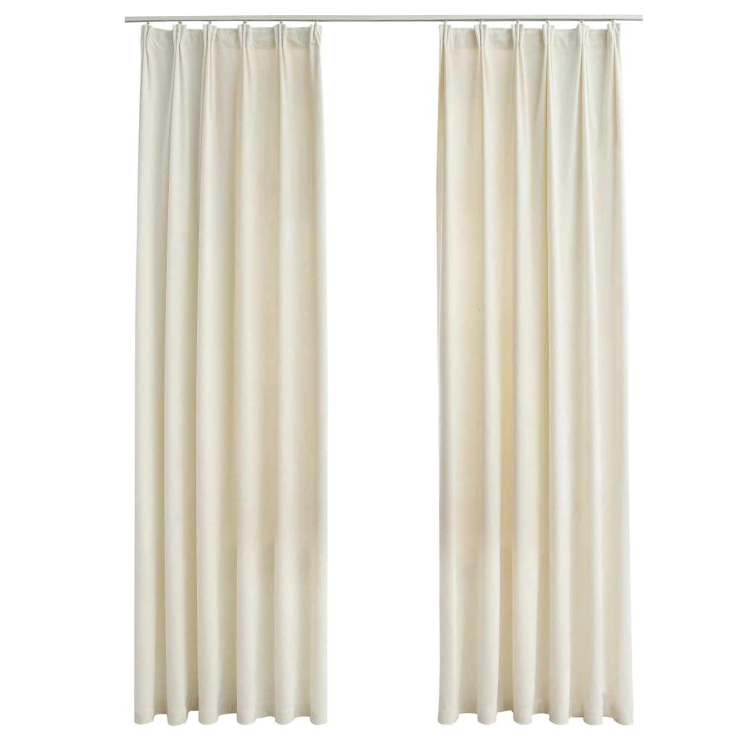 vidaXL Verdunkelungsvorhänge mit Haken 2 Stk Samt Creme 140x245cm vidaXL Verdunkelungsvorhänge mit Haken 2 Stk Samt Creme 140x245cm von VIDAXL