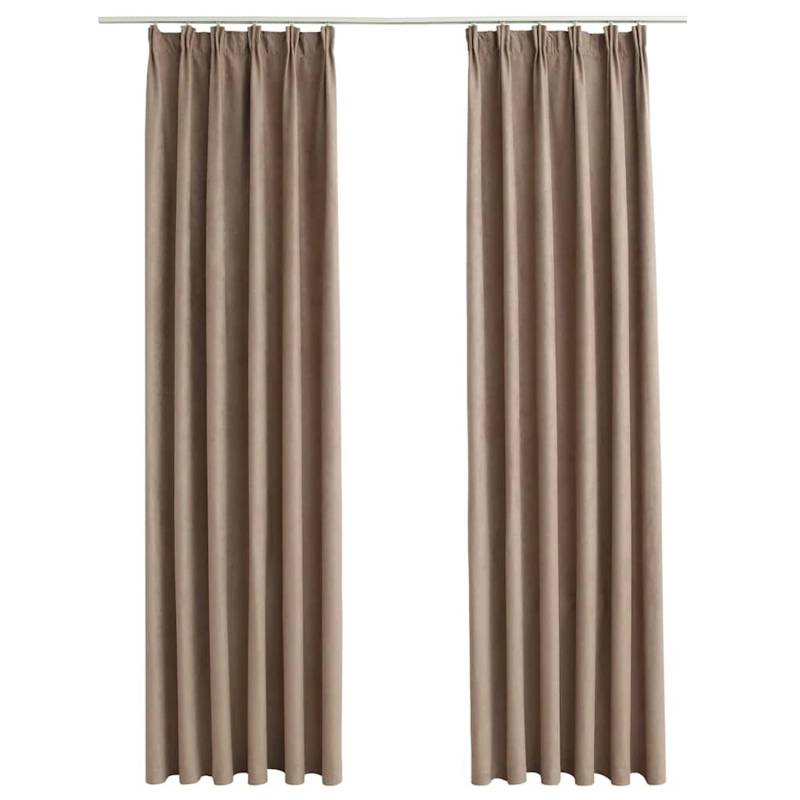 vidaXL Verdunkelungsvorhänge mit Haken 2 Stk Taupe 140x225 cm 134480 vidaXL Verdunkelungsvorhänge mit Haken 2 Stk Taupe 140x225 cm 134480 von VIDAXL