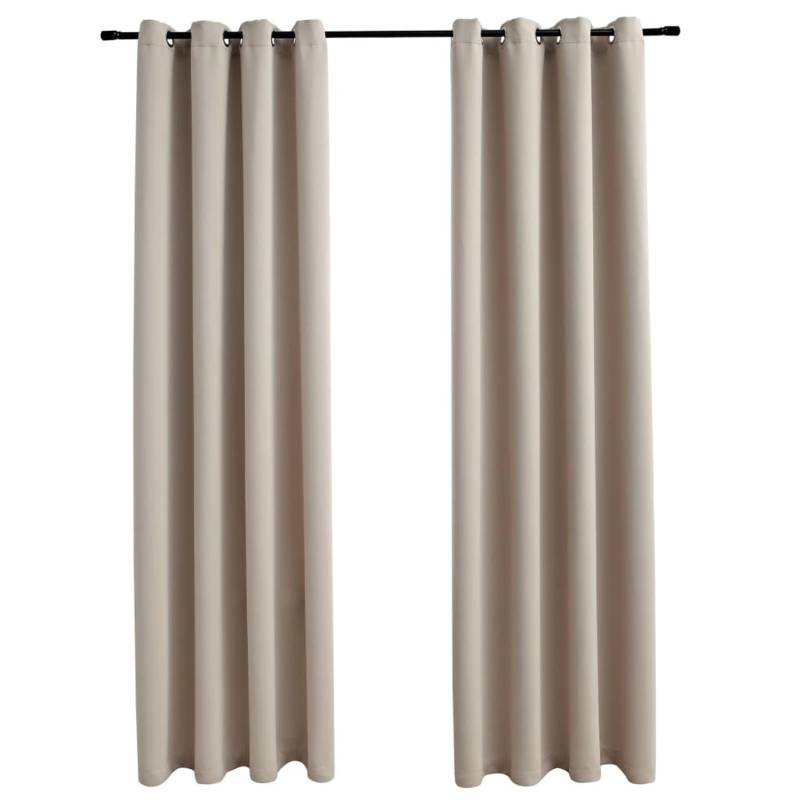 vidaXL Verdunkelungsvorhänge mit Metallösen 2 Stk Beige 140x175 cm vidaXL Verdunkelungsvorhänge mit Metallösen 2 Stk Beige 140x175 cm von VIDAXL