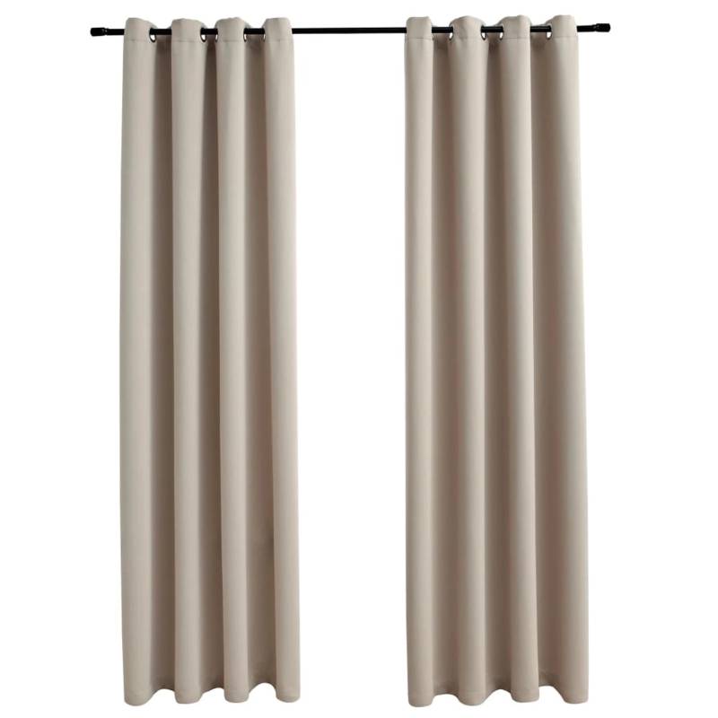 vidaXL Verdunkelungsvorhänge mit Metallösen 2 Stk Beige 140x245 cm vidaXL Verdunkelungsvorhänge mit Metallösen 2 Stk Beige 140x245 cm von VIDAXL