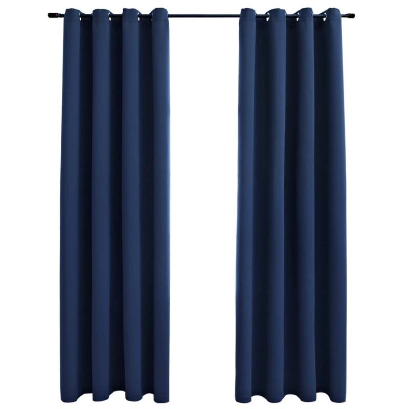 vidaXL Verdunkelungsvorhänge mit Metallösen 2 Stk Blau 140x245cm von VIDAXL