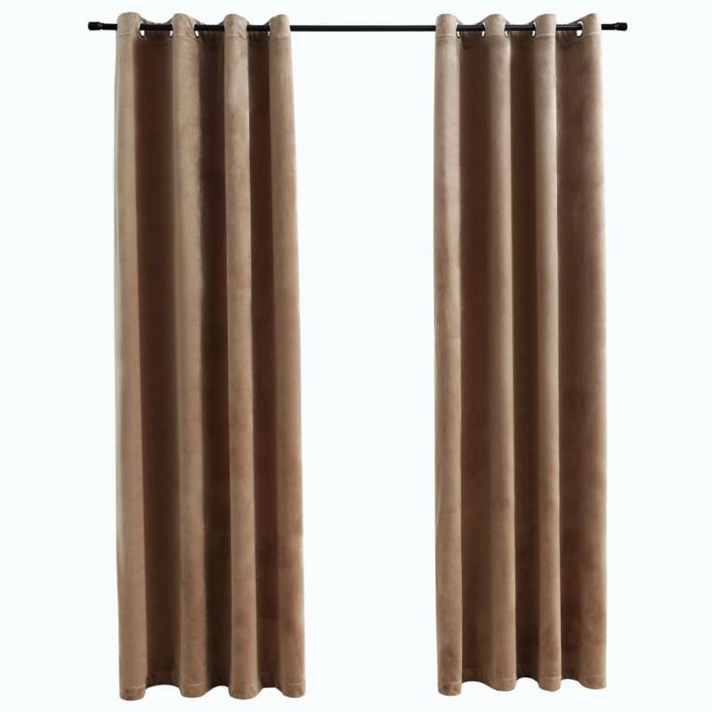 vidaXL Verdunkelungsvorhänge mit Ösen 2 Stk Samt Beige 140x245 cm vidaXL Verdunkelungsvorhänge mit Ösen 2 Stk Samt Beige 140x245 cm von VIDAXL