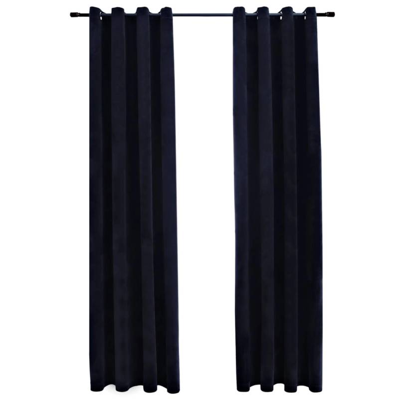 vidaXL Verdunkelungsvorhänge mit Ösen 2 Stk Samt Schwarz 140x225 cm von VIDAXL