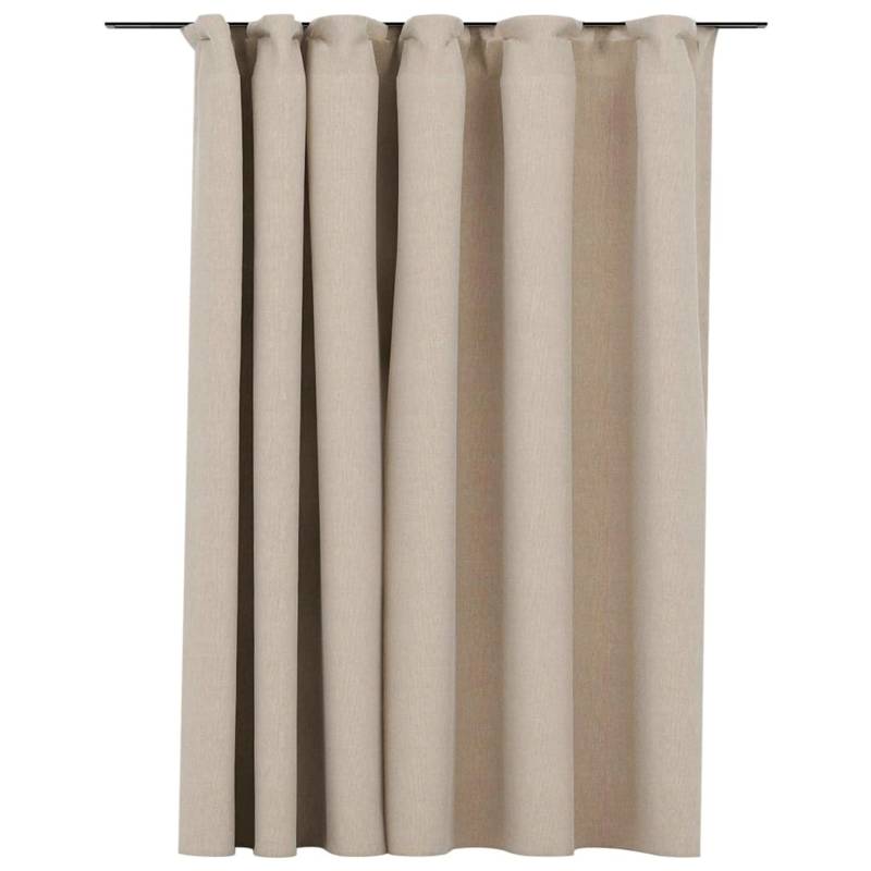 vidaXL Verdunkelungsvorhang mit Haken Leinenoptik Beige 290x245 cm von VIDAXL