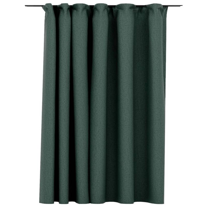 vidaXL Verdunkelungsvorhang mit Haken Leinenoptik Grün 290x245 cm von VIDAXL