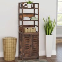 Vitrine Dunkelbraun 46x24x140 cm Massivholz Paulownia - Vidaxl von VIDAXL
