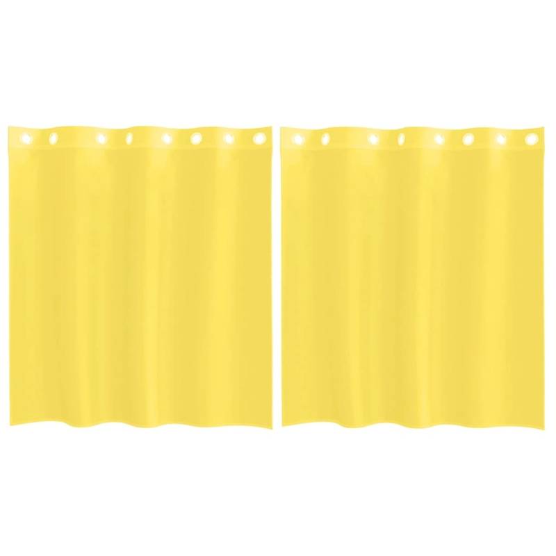 vidaXL Voile Vorhänge mit Ösen 2 Stk Gelb 4102131 von VIDAXL