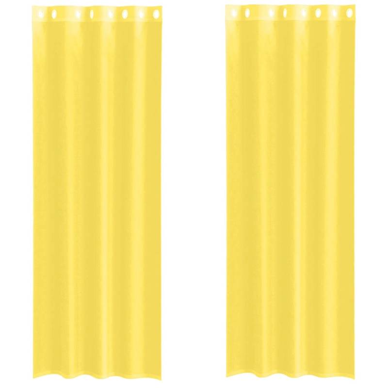 vidaXL Voile Vorhänge mit Ösen 2 Stk Gelb 4102136 von VIDAXL