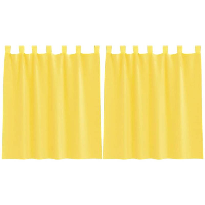 vidaXL Voile Vorhänge mit Schlaufen 2 Stk Gelb 140x140 cm 4102316 von VIDAXL