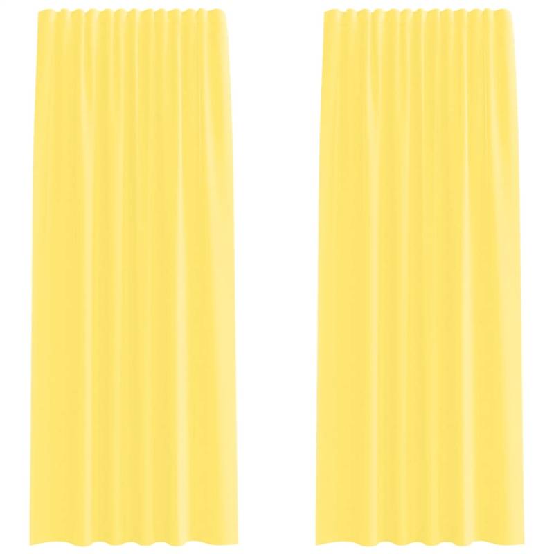 vidaXL Voile Vorhänge mit Stangentaschen 2 Stk Gelb 4102228 von VIDAXL
