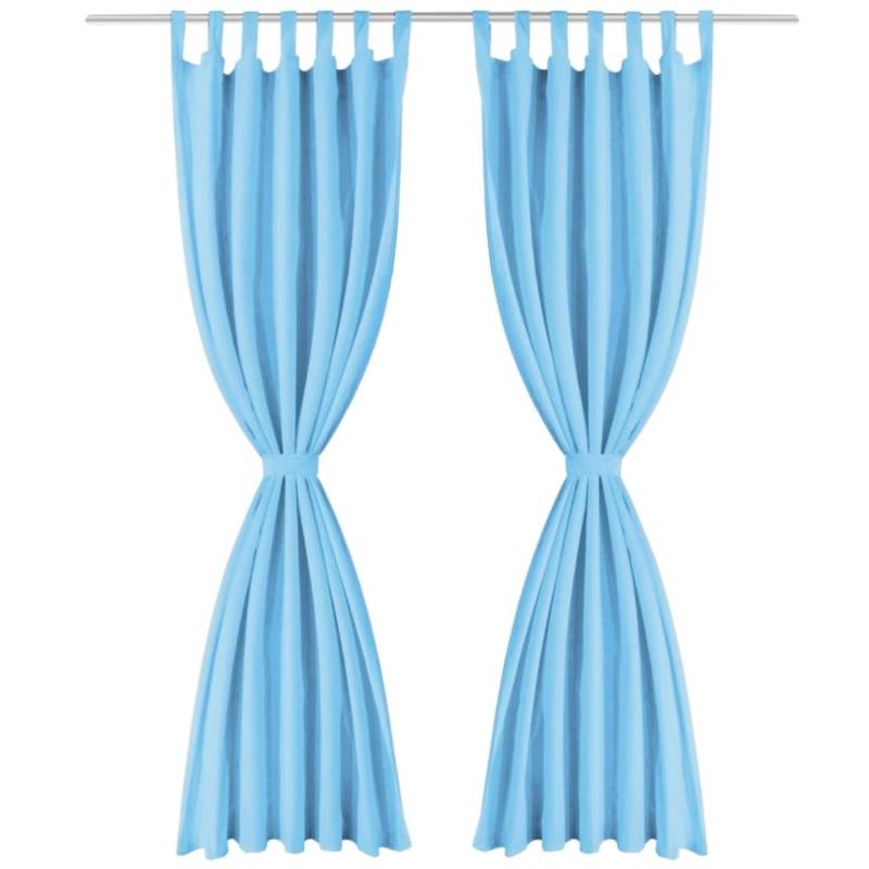 vidaXL Vorhänge Mikro-Satin 2 Stk mit Schlaufen 140 x 175 cm Türkis von VIDAXL