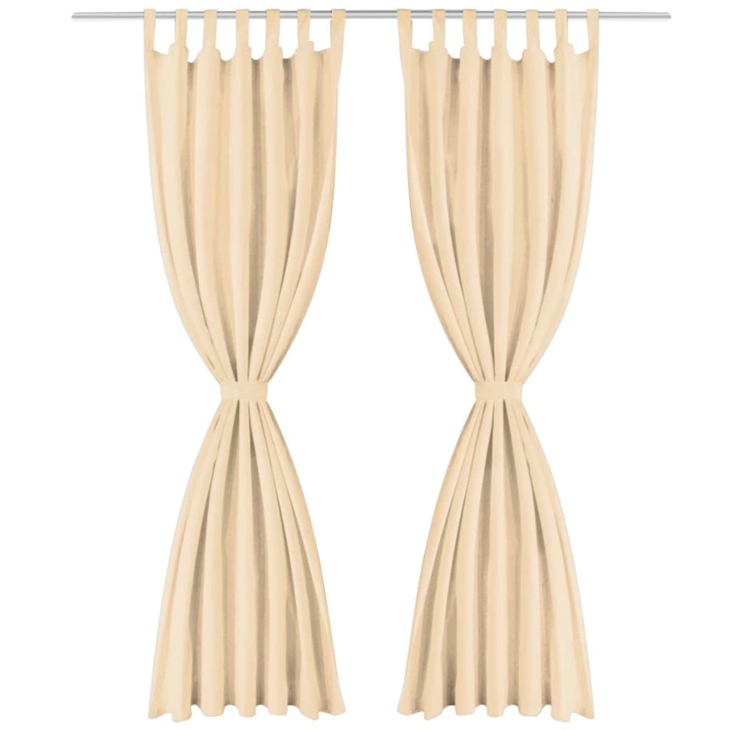 vidaXL Vorhänge Mikro-Satin 2 Stk mit Schlaufen 140x245 cm Beige vidaXL Vorhänge Mikro-Satin 2 Stk mit Schlaufen 140x245 cm Beige von VIDAXL