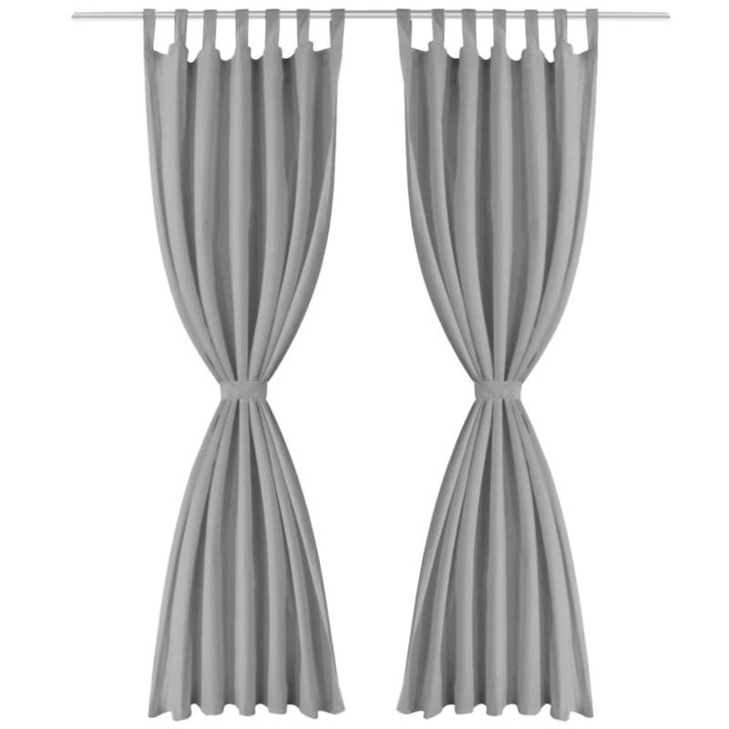 vidaXL Vorhänge aus Mikro-Satin 2 Stk mit Schlaufen 140x225 cm Grau vidaXL Vorhänge aus Mikro-Satin 2 Stk mit Schlaufen 140x225 cm Grau von VIDAXL