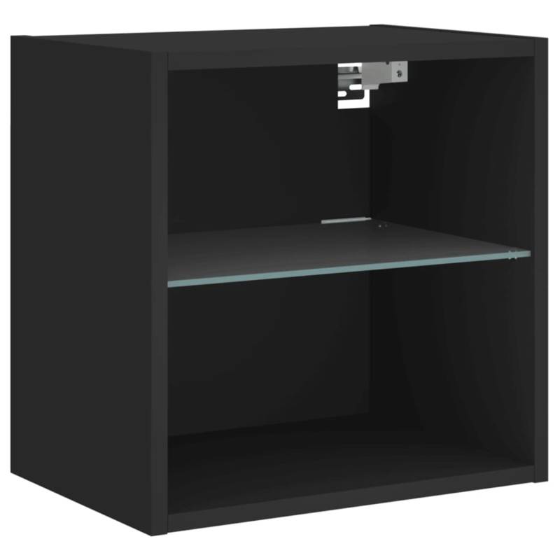 vidaXL Wand-Nachttisch mit LED-Leuchten Schwarz Modell 2 von VIDAXL