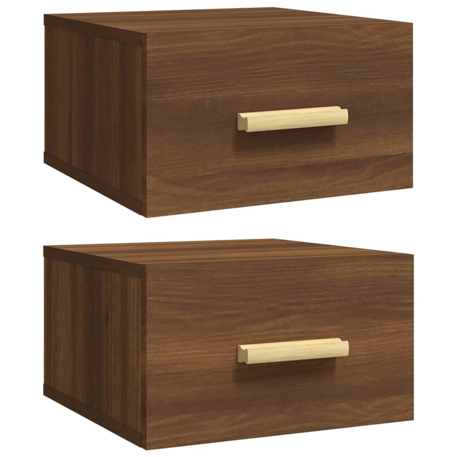 vidaXL Wand-Nachttische 2 Stk Braun Eichen-Optik 35x35x20 cm von VIDAXL