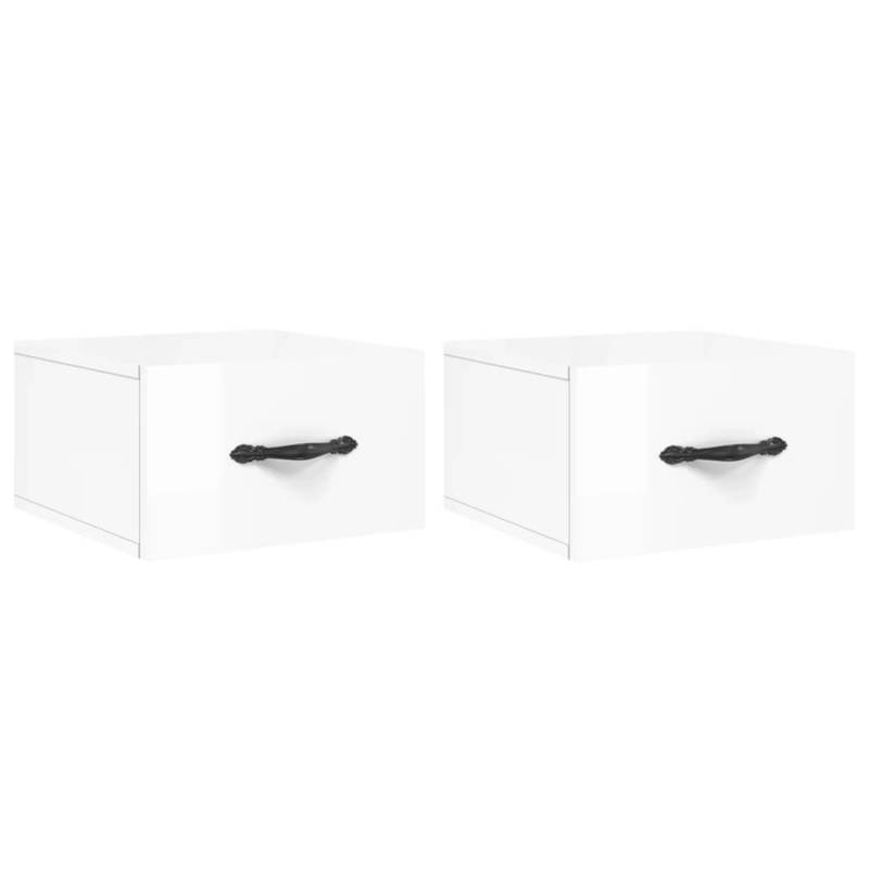 vidaXL Wand-Nachttische 2 Stk Hochglanz-Weiß 35x35x20 cm Modell 2 von VIDAXL