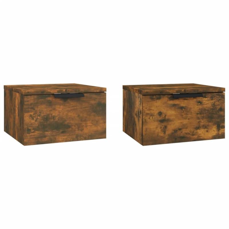 vidaXL Wand-Nachttische 2 Stk Räuchereiche 34x30x20 cm von VIDAXL