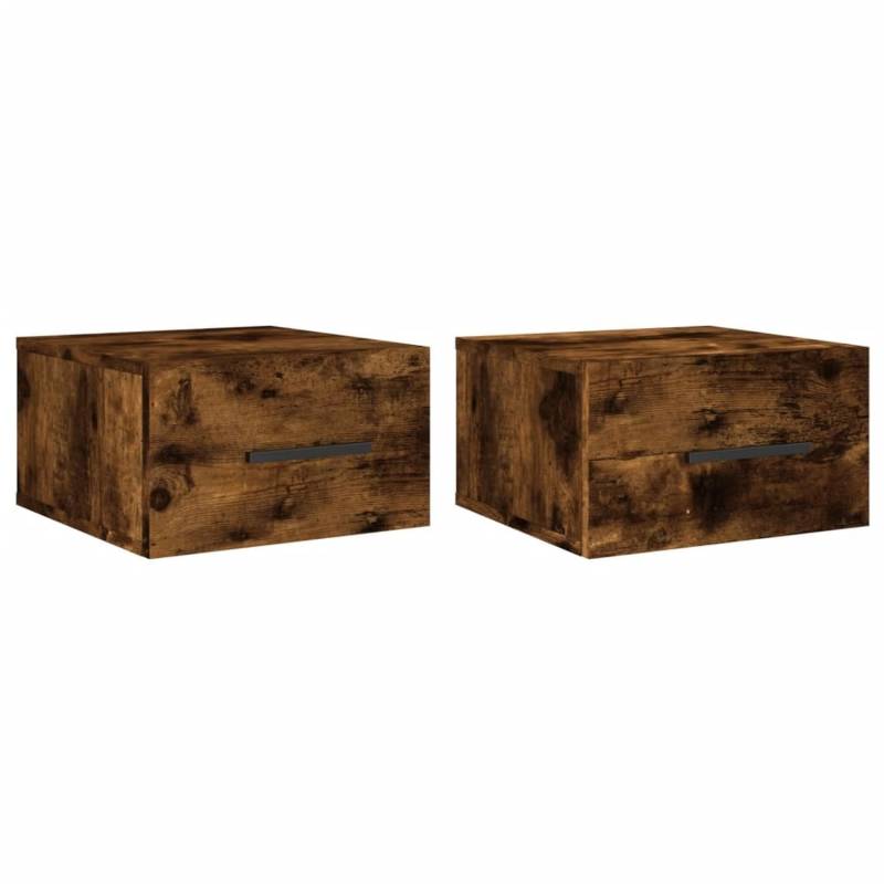 vidaXL Wand-Nachttische 2 Stk Räuchereiche 35x35x20 cm Modell 2 von VIDAXL