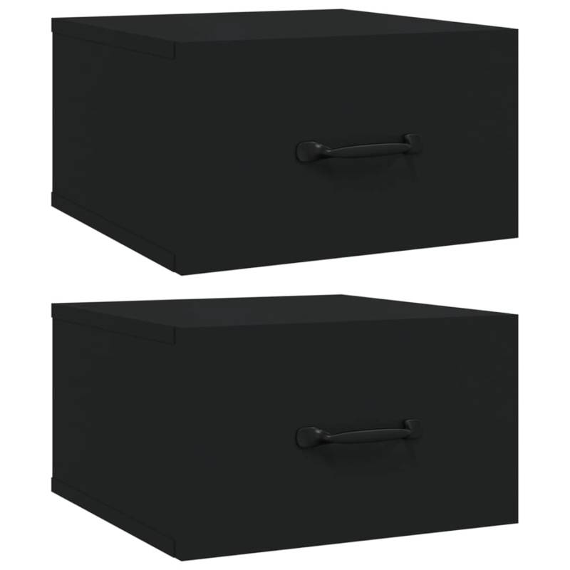 vidaXL Wand-Nachttische 2 Stk Schwarz 35x35x20 cm Modell 1 von VIDAXL
