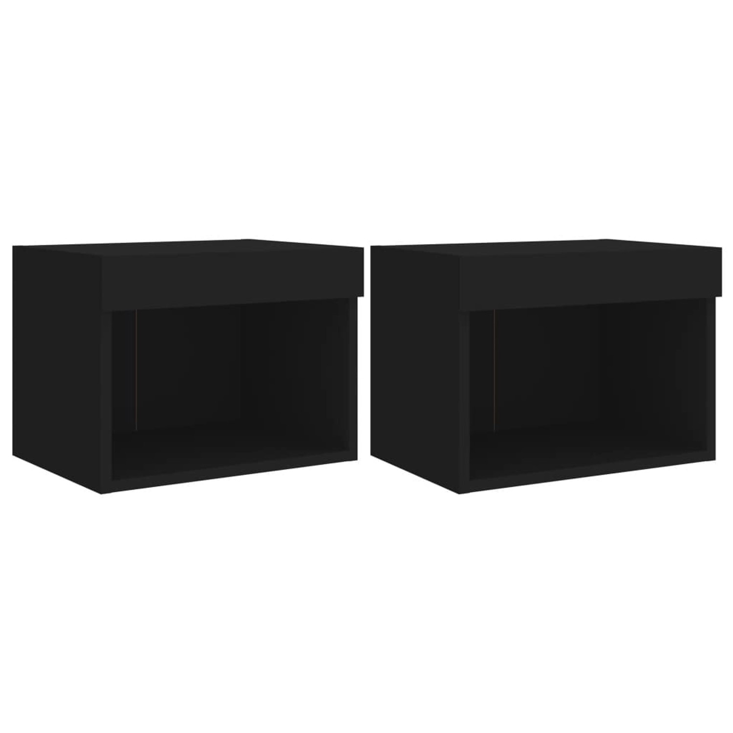 vidaXL Wand-Nachttische mit LED-Leuchten 2 Stk Schwarz Modell 2 vidaXL Wand-Nachttische mit LED-Leuchten 2 Stk Schwarz Modell 2 von VIDAXL