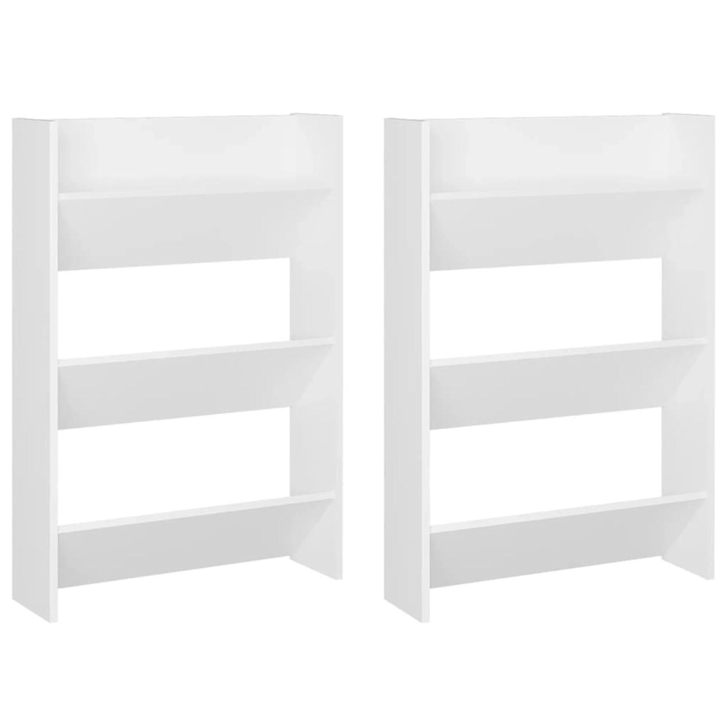 vidaXL Wand-Schuhschränke 2 Stk Weiß 60x18x90 cm Holzwerkstoff 806760 von VIDAXL