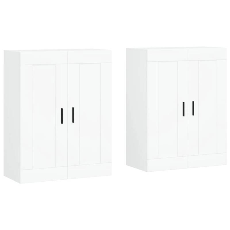 vidaXL Wandschränke 2 Stk Weiß Holzwerkstoff 3198033 von VIDAXL