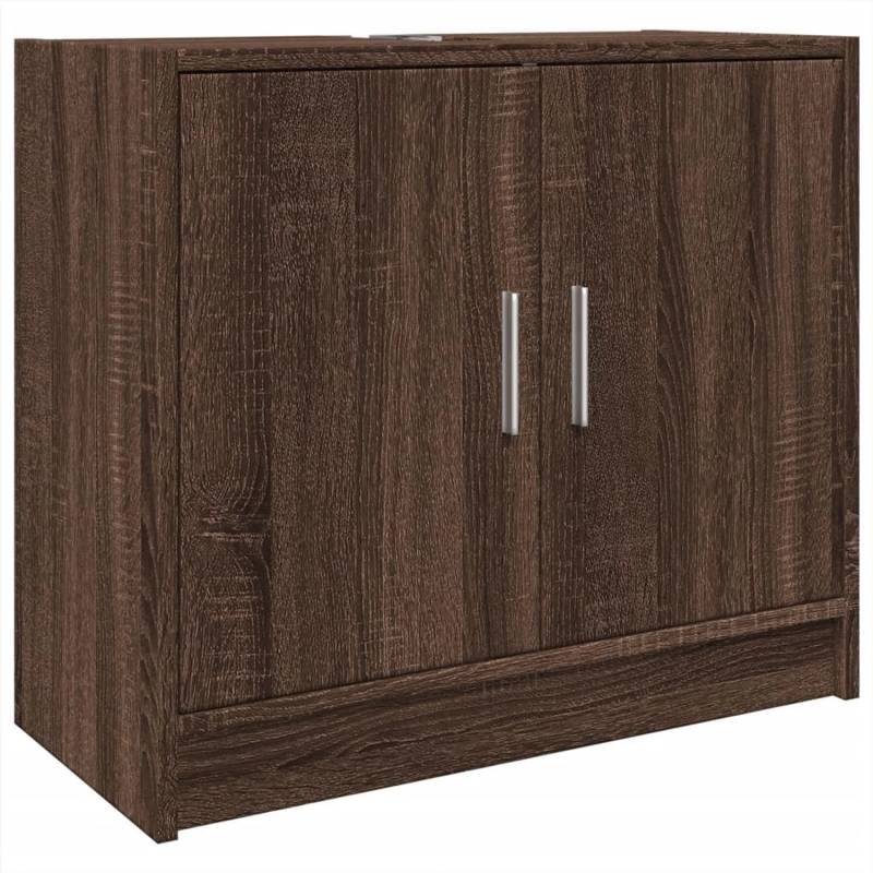 vidaXL Waschbeckenschrank Braun Eichen-Optik 63x29x55 cm Holzwerkstoff von VIDAXL
