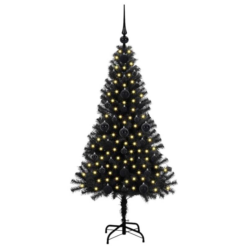 vidaXL Weihnachtsbaum mit 150 LEDs mit Ständer Schwarz 120 cm PVC 3396457 von VIDAXL