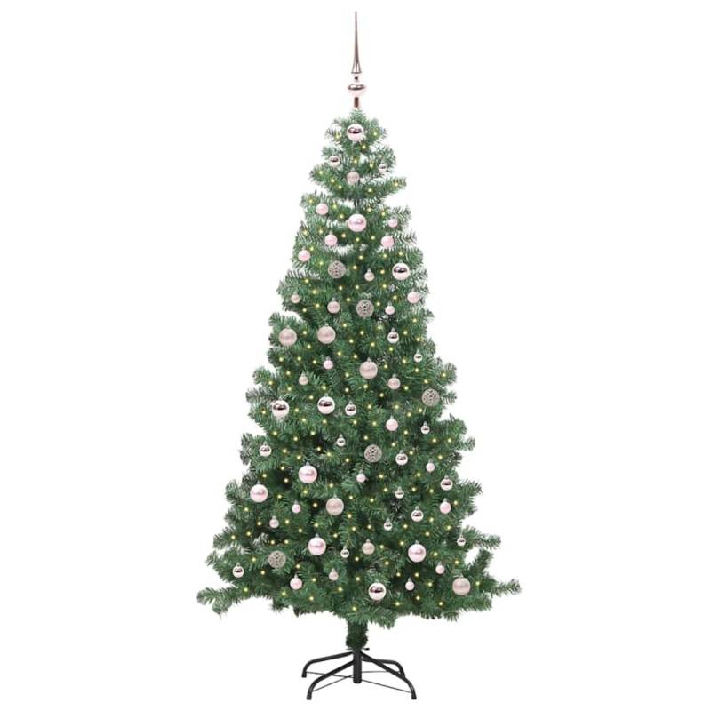 vidaXL Weihnachtsbaum mit 300 LEDs mit Ständer Grün 240 cm PVC 3396400 von VIDAXL