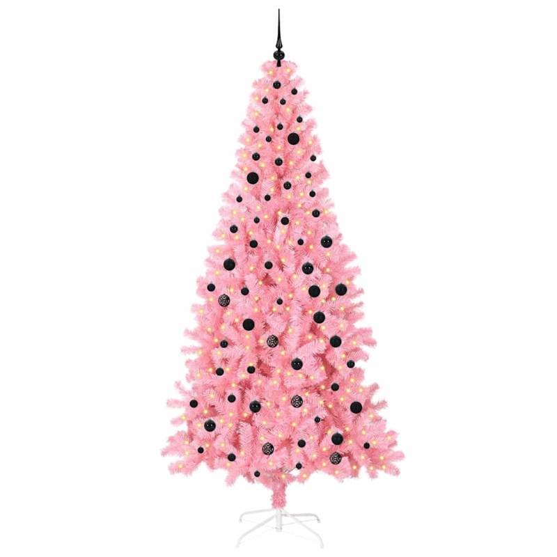 vidaXL Weihnachtsbaum mit 300 LEDs mit Ständer Rosa 240 cm PVC 3396448 von VIDAXL