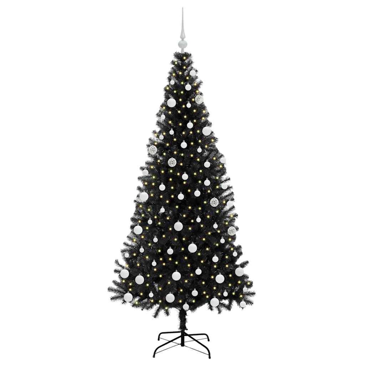 vidaXL Weihnachtsbaum mit 300 LEDs mit Ständer Schwarz 180 cm PVC 3396481 von VIDAXL