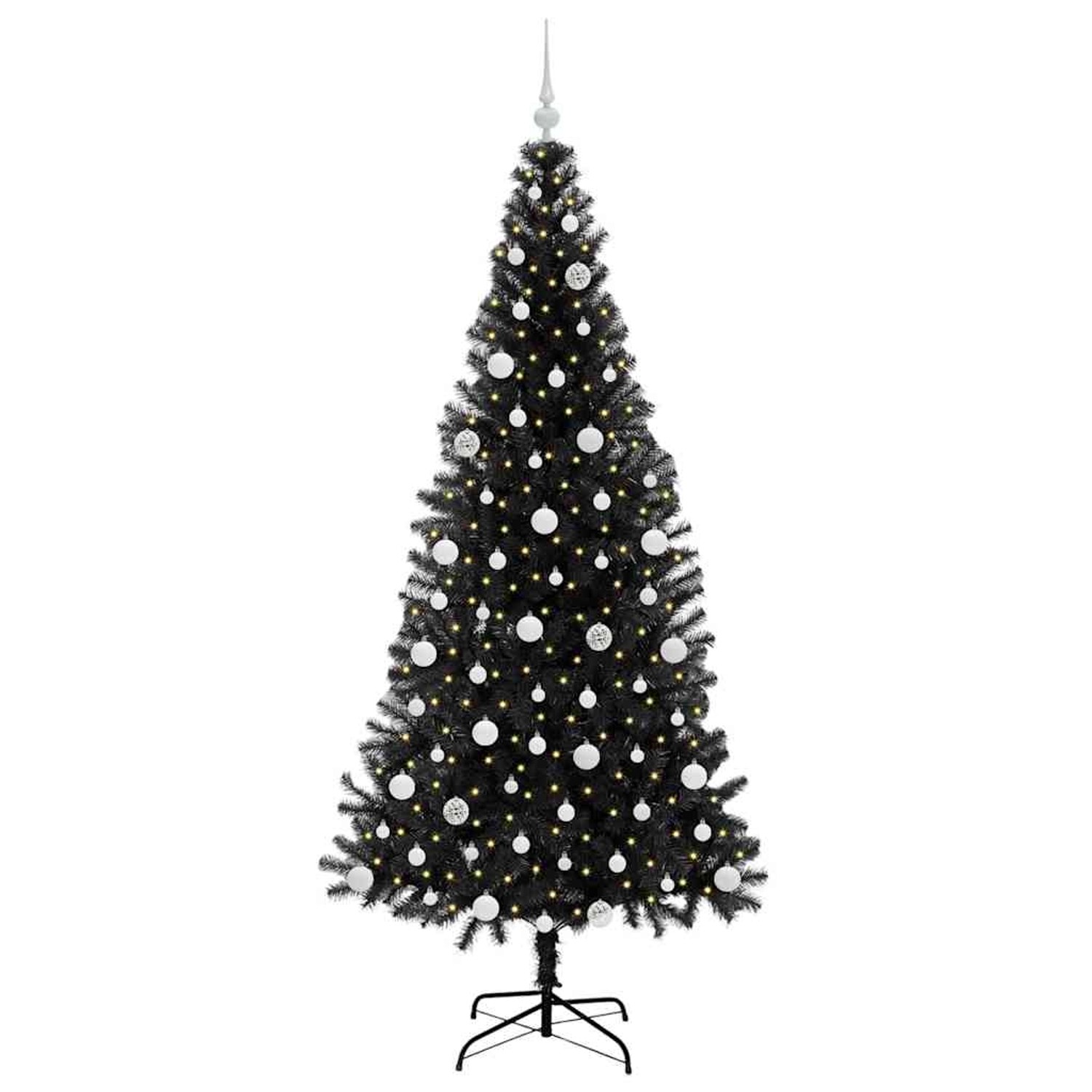 vidaXL Weihnachtsbaum mit 300 LEDs mit Ständer Schwarz 210 cm PVC 3396490 von VIDAXL
