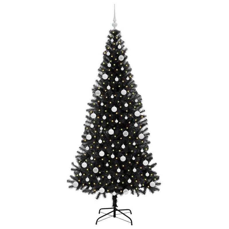 vidaXL Weihnachtsbaum mit 300 LEDs mit Ständer Schwarz 210 cm PVC 3396490 von VIDAXL