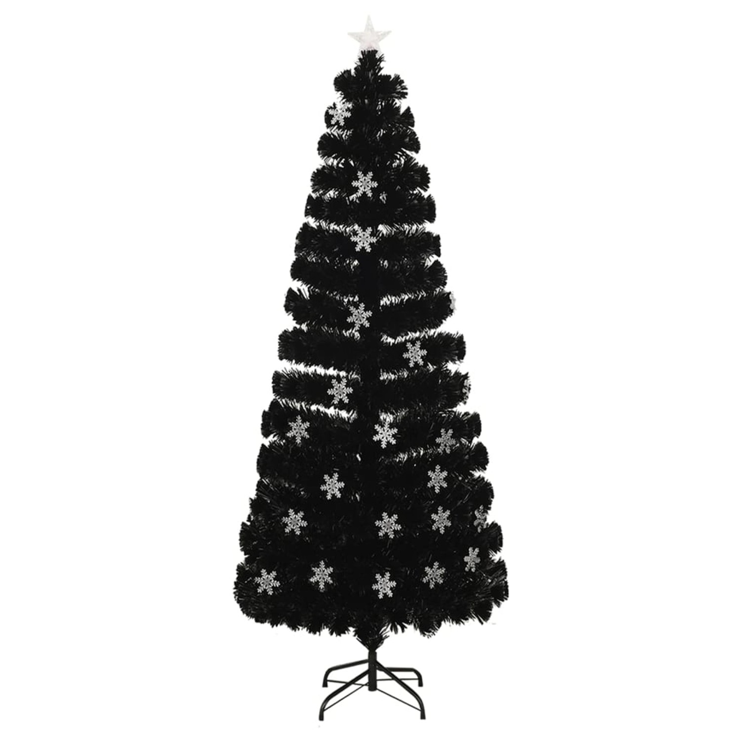 vidaXL Weihnachtsbaum mit LED-Schneeflocken Schwarz 240 cm Fiberoptik vidaXL Weihnachtsbaum mit LED-Schneeflocken Schwarz 240 cm Fiberoptik von VIDAXL