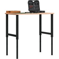 vidaXL Werkbank 100x60x(71,5-98) cm Massivholz Buche Rechteckig von VIDAXL