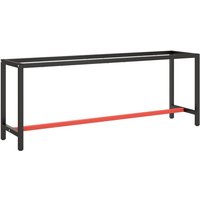 Werkbankgestell Mattschwarz und Mattrot 210x50x79 cm Metall vidaXL382452 von BONNEVIE