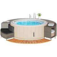 Vidaxl - Whirlpool-Umrandung Grau Poly Rattan und Massivholz Akazie Vidaxl - Whirlpool-Umrandung Grau Poly Rattan und Massivholz Akazie von VIDAXL