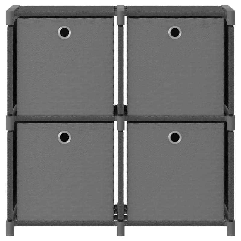 VidaXL Würfel-Regal mit Boxen 4 Fächer Grau 69x30x72,5 cm Stoff von VIDAXL