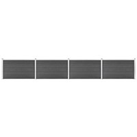 vidaXL Zaunelement Set WPC 699x105 cm Schwarz von VIDAXL