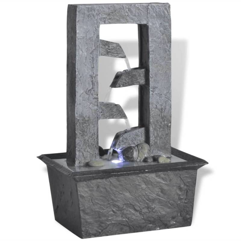 VidaXL Zimmerbrunnen mit LED-Licht Polyresin 15,8 x 11,8 x 24 cm von VIDAXL