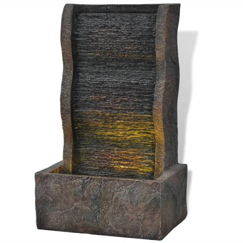 vidaXL Zimmerbrunnen mit LED-Licht Polyresin 28,5 x 20,5 x 49,5 cm von VIDAXL