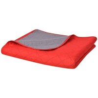 vidaXL Zweiseitige Tagesdecke Gesteppt Rot und Grau 170x210 cm vidaXL Zweiseitige Tagesdecke Gesteppt Rot und Grau 170x210 cm von VIDAXL
