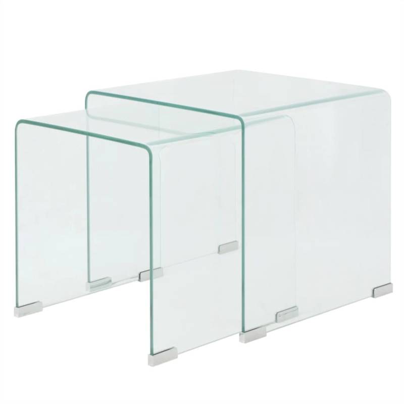 vidaXL Zweiteiliges Satztisch-Set aus gehärtetem Glas Transparent 244191 vidaXL Zweiteiliges Satztisch-Set aus gehärtetem Glas Transparent 244191 von VIDAXL