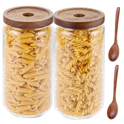 VIDETOL 2 Stück Glasbehälter mit luftdichtem Deckel und Löffel, 1000 ml Vorratsgläser, Overnight Oats Gläser, Aufbewahrungsgläser für Müsli, Cornflakes, Mehl VIDETOL 2 Stück Glasbehälter mit luftdichtem Deckel und Löffel, 1000 ml Vorratsgläser, Overnight Oats Gläser, Aufbewahrungsgläser für Müsli, Cornflakes, Mehl von VIDETOL