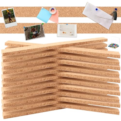 VIDETOL 24 Stück Kleine Pinnwand Bar Streifen Korkplatte, 36 x 2,5 cm Filz Pinnwand Selbstklebend mit 60 Pins,10 mm Dicke Korkplatte Selbstklebend für Foto Hängen, Heimdekoration VIDETOL 24 Stück Kleine Pinnwand Bar Streifen Korkplatte, 36 x 2,5 cm Filz Pinnwand Selbstklebend mit 60 Pins,10 mm Dicke Korkplatte Selbstklebend für Foto Hängen, Heimdekoration von VIDETOL