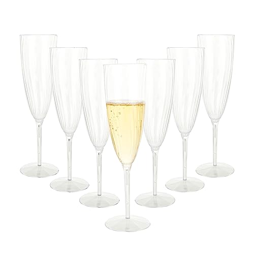 VIDETOL 32 Stück Sektgläser Plastik, 180ml Gewindeform Champagner Gläser, Transparent Champagnergläser für Party, Geburtstag, Hochzeit von VIDETOL