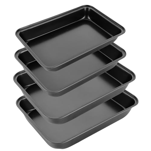 VIDETOL 4 Stück Auflaufform Ofenbackform 3 Größe Backform Kohlenstoffstahl Backblech Rechteckig Ofenform mit Antihaftbebeschichtung Kuchenblech zum Backen, Kochen, Grillen und Servieren von Speisen VIDETOL 4 Stück Auflaufform Ofenbackform 3 Größe Backform Kohlenstoffstahl Backblech Rechteckig Ofenform mit Antihaftbebeschichtung Kuchenblech zum Backen, Kochen, Grillen und Servieren von Speisen von VIDETOL